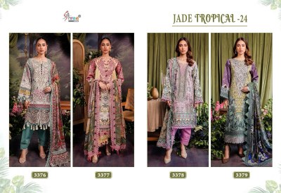 Shree fab present jade tropical 24 top pure cotton embroidered Pakistani suit catalogue at affordable rate pakistani suit catalogs