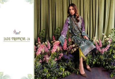 Shree fab present jade tropical 24 top pure cotton embroidered Pakistani suit catalogue at affordable rate pakistani suit catalogs