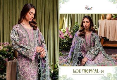 Shree fab present jade tropical 24 top pure cotton embroidered Pakistani suit catalogue at affordable rate pakistani suit catalogs