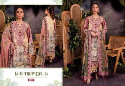 Shree fab present jade tropical 24 top pure cotton embroidered Pakistani suit catalogue at affordable rate pakistani suit catalogs