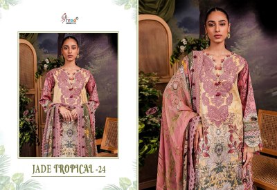 Shree fab present jade tropical 24 top pure cotton embroidered Pakistani suit catalogue at affordable rate pakistani suit catalogs