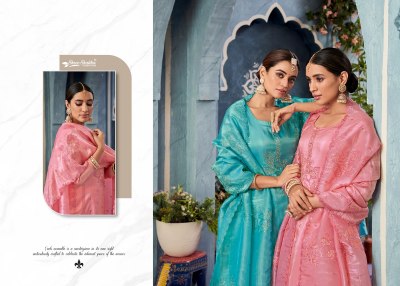 Shree  shalika by Azra organza embroidered unstitched suit catalogue at affordable rate salwar kameez catalogs