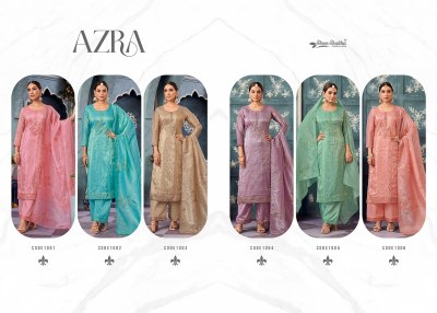 Shree  shalika by Azra organza embroidered unstitched suit catalogue at affordable rate salwar kameez catalogs