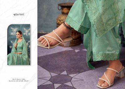 Shree  shalika by Azra organza embroidered unstitched suit catalogue at affordable rate salwar kameez catalogs