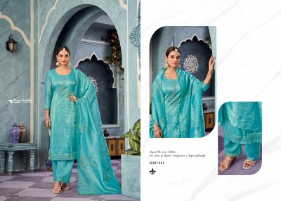 Shree  shalika by Azra organza embroidered unstitched suit catalogue at affordable rate salwar kameez catalogs