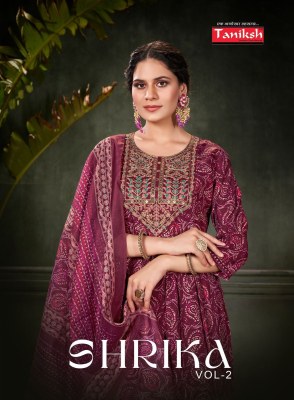 Shrika vol 2 by Taniksh Muslin printed nyara cut anarkali suit catalogue at affordable rate Taniksh