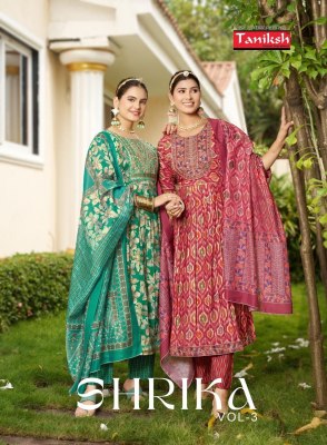 Shrika vol 3 by Taniksh muslin printed fancy Anarkali suit collection  fancy Anarkali suit catalogs