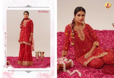 Shruti Sabhyata Vol 5 Traditional Kurti Set  Zari Sequin Georgette Work with Heavy Karachi Border Divider and Lace Dupatta Wholesale kurtis catalogs