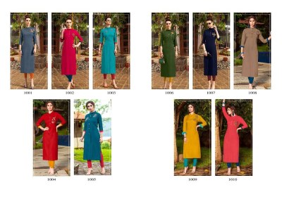 Shubh Nx Vastra 14 kg Rayon with hand work Kurti catalogue wholesale  kurtis catalogs