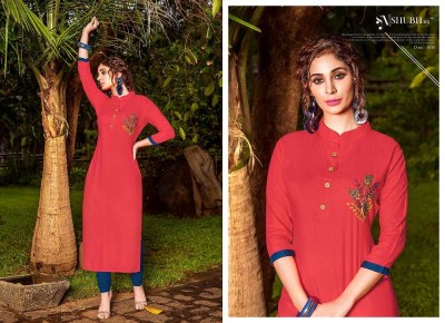 Shubh Nx Vastra 14 kg Rayon with hand work Kurti catalogue wholesale  kurtis catalogs