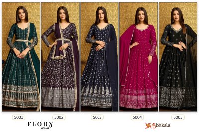 Shubhkala by Flory vol 44 exclusive printed with embroidered gown catalogue at wholesale price gown catalogs