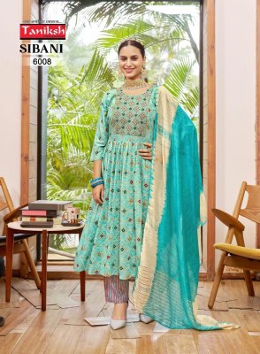 Sibani vol 6 by Tniksh fancy reyon printed ghera style readymade suit catalogue at low parice readymade suit catalogs