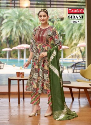 Sibani vol 6 by Tniksh fancy reyon printed ghera style readymade suit catalogue at low parice readymade suit catalogs