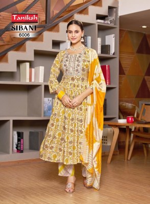 Sibani vol 6 by Tniksh fancy reyon printed ghera style readymade suit catalogue at low parice readymade suit catalogs