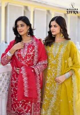 Sifra by Afsana organza designer zari work readymade pakistani suit catalogue at affordable rate Afsana Suits Catalogue 