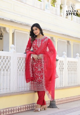 Sifra by Afsana organza designer zari work readymade pakistani suit catalogue at affordable rate readymade suit catalogs