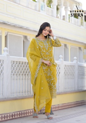 Sifra by Afsana organza designer zari work readymade pakistani suit catalogue at affordable rate readymade suit catalogs