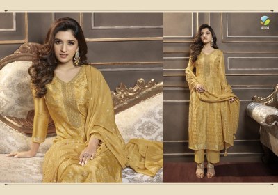 Silver line by tumbaa a brand of vinay dola jaquard dress material catalog at wholesale price dress material catalogs