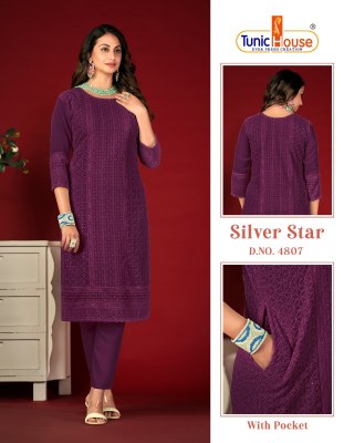 Silver star by tunis house Fully Lukhnovi work kurti with bottom catalogue readymade suit catalogs