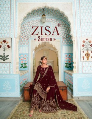 Simran by Zisa Fancy Embroidered Georgette Sharara Suit catalogue at low price fancy sharara suit Catalogs