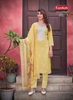 Simran vol 1 by Taniksh heavy reyon with work kurti pant with dupatta catalogue readymade suit catalogs