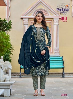 Siri vol 2 by Radhika life style reyon capsule foil printed top bottom dupatta catalogue readymade suit catalogs