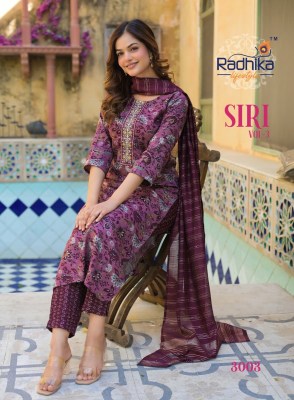 Siri vol 3 by Radhika Life style Reyon capsule foil printed kurti pant and dupatta catalogue at affordable rate readymade suit catalogs