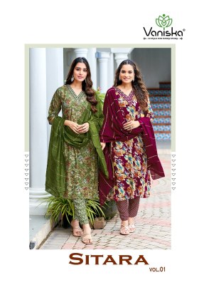 Sitara vol 1 by Vaniska Reyon foil printed Fancy embroidered readymade suit catalogue at affordable rate colourpix