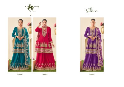 Sitare by Radha Trendz Exclusive Heavy Embroidered Front and Back work low rate fancy sharara suit Catalogs