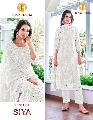 Siya by Tunic house georgette chikankari unstitched suit catalogue Tunic house 