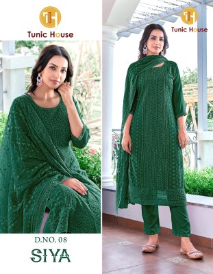 Siya by Tunic house georgette chikankari unstitched suit catalogue readymade suit catalogs