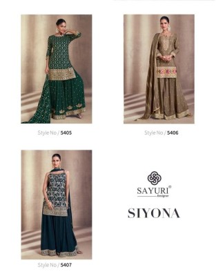 Siyona by sayuri designer real chinon sharara suit collection at affordable rate fancy sharara suit Catalogs