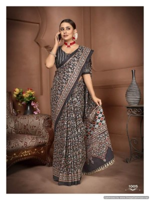 Smc by Ajarakh present pure mal cotton block printed saree catlogue at low rate sarees catalogs