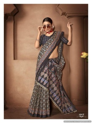 Smc by Ajarakh present pure mal cotton block printed saree catlogue at low rate sarees catalogs