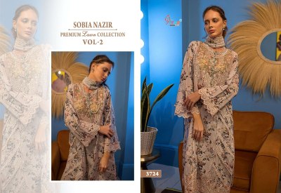 Sobia Nazir vol 02 by Shree Fab Pure Cotton Patch Embroidered Dress material collection at low price dress material catalogs