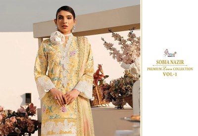 Sobia by Shree fab Pure cotton exclusive embroidered unstitched Pakistani suit catalogue at affordable rate pakistani suit catalogs