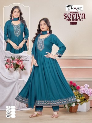 Sofiya vol 1 by KRST Designer flared kurti pant and dupatta catalogue with low rate readymade suit catalogs