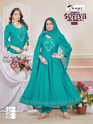 Sofiya vol 1 by KRST Designer flared kurti pant and dupatta catalogue with low rate readymade suit catalogs