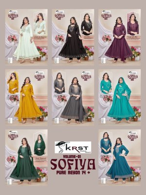 Sofiya vol 1 by KRST Designer flared kurti pant and dupatta catalogue with low rate readymade suit catalogs