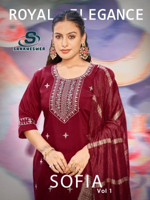 Sofiya vol 1 by Sankheswer Fancy work straight top bottom with dupatta catalogue at affordable rate wholesale catalogs