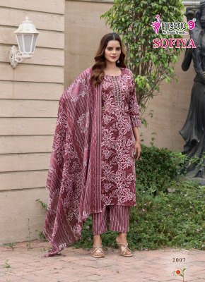 Sofiya vol 2 by mystic 9 Premium Cambric cotton readymade suit catalogue at affordable rate  readymade suit catalogs