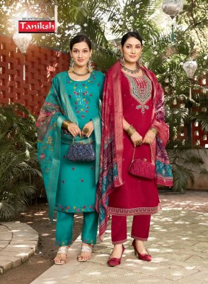 Somiya vol 1 by Taniksh Digital Roman Embroidered Fancy Kurti Pant and Dupatta catalogue at affordable rate readymade suit catalogs