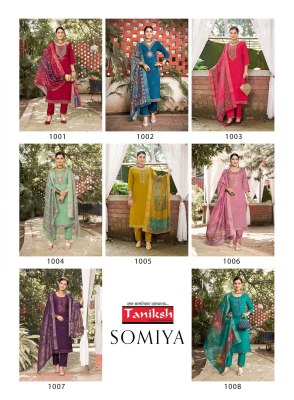 Somiya vol 1 by Taniksh Digital Roman Embroidered Fancy Kurti Pant and Dupatta catalogue at affordable rate readymade suit catalogs