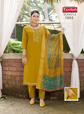 Somiya vol 1 by Taniksh Digital Roman Embroidered Fancy Kurti Pant and Dupatta catalogue at affordable rate readymade suit catalogs