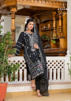 Somya black white and Afsana organza beautiful work readymade suit catalogue at low rate readymade suit catalogs