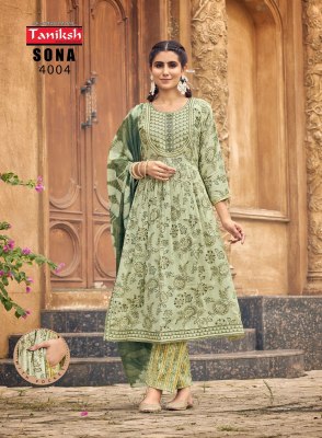 Sona vol 4 by Taniksh capsule printed flared anarkali suit catalogue at affordable rate readymade suit catalogs