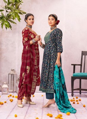 Sona vol 7 by Taniksh Capsule reyon printed flared kurti pant and dupatta catalogue at low rate readymade suit catalogs