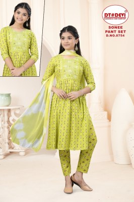 Sonee by Devi Reyon Printed Long Kurti Pant and Dupatta catalogue at affordable rate readymade suit catalogs