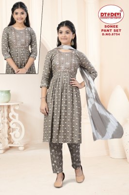 Sonee by Devi Reyon Printed Long Kurti Pant and Dupatta catalogue at affordable rate readymade suit catalogs