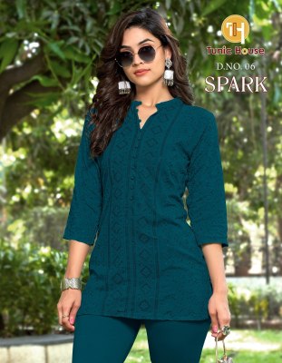 Spark by Tunic House fully chikankari sequence front work top catalogue at affordable rate western wear catalogs